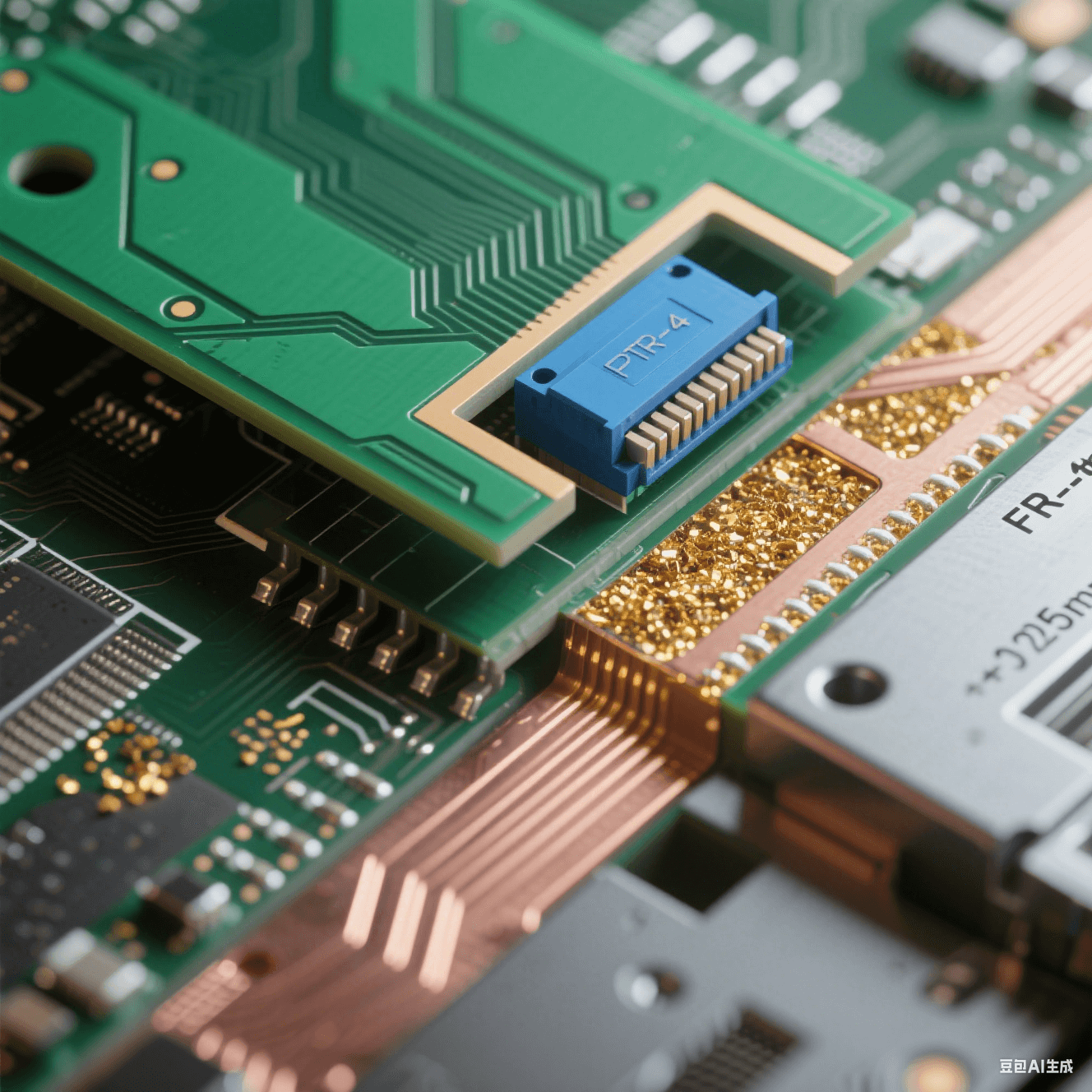 局部化混壓結(jié)構(gòu)：PTFE模塊精準(zhǔn)嵌入FR-4基板，環(huán)氧-氧化鋁樹脂填充0.1mm間隙