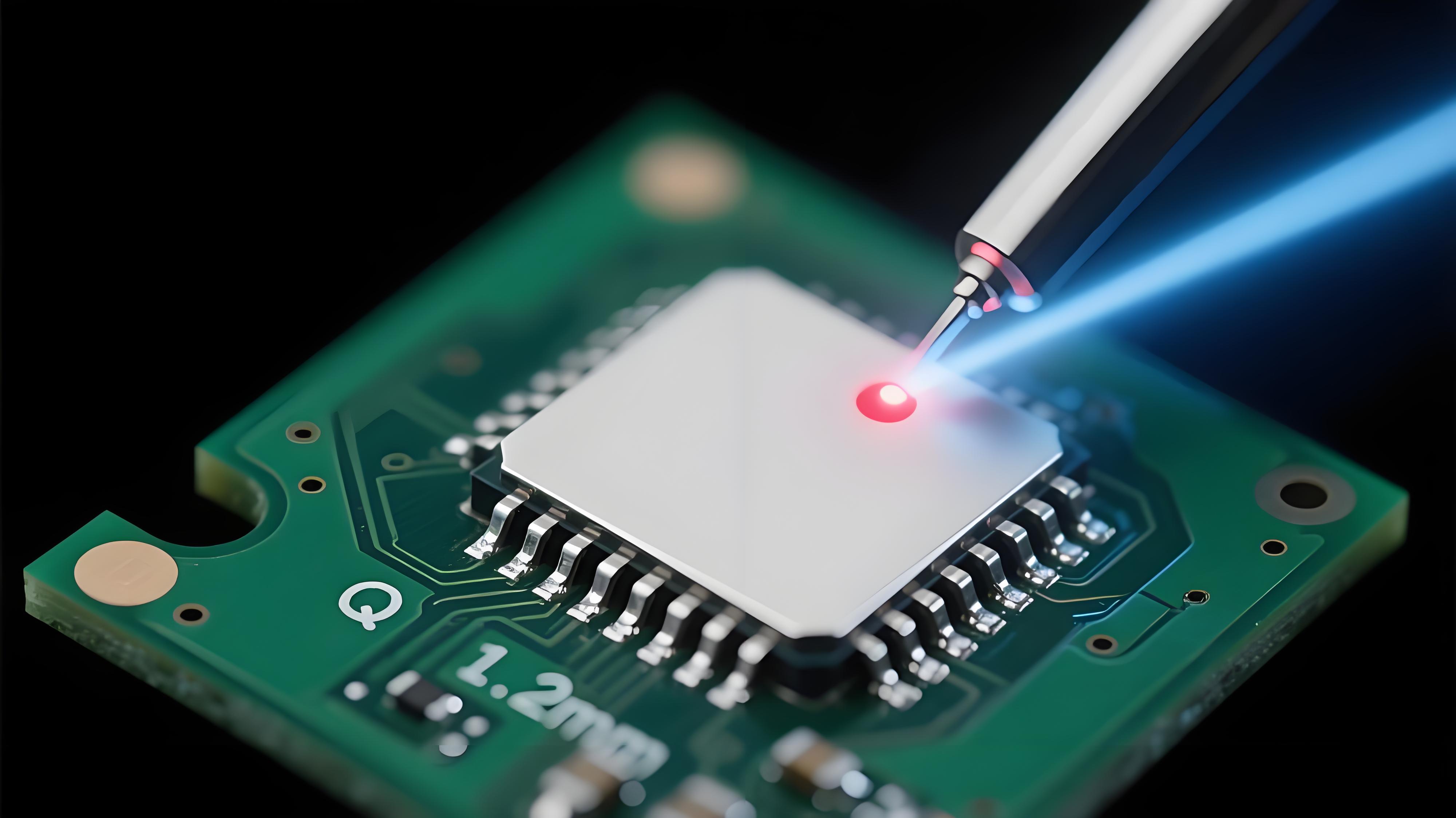 選擇性激光焊接0.2mm間距QFP芯片場景，0.1mm激光光斑降低焊點空洞率