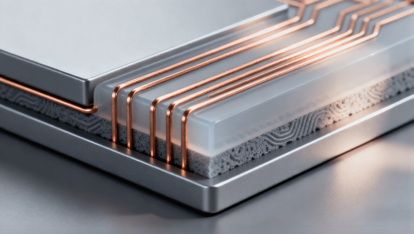 三維堆疊信號(hào)屏蔽，銅色線路與 low-k 介質(zhì)屏蔽層