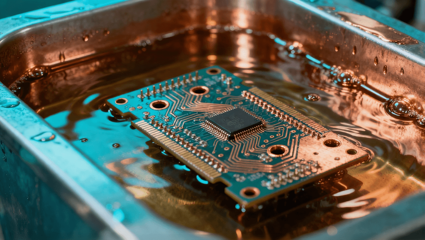 HDI板電鍍與微孔填充工藝在化學(xué)槽中進行