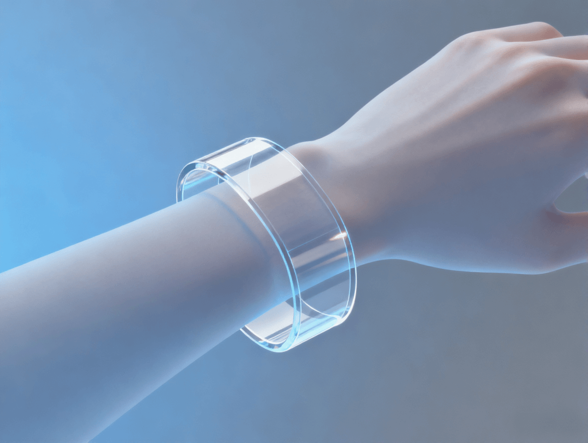 透明柔性電路板在可穿戴設備中的應用，展示智能手表設計與集成