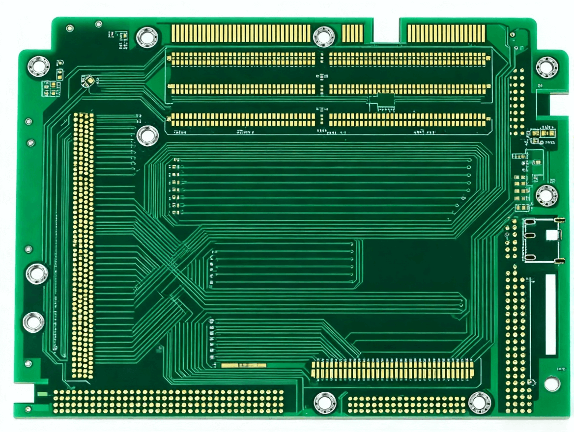 工業(yè)級(jí) PCB 電路板特寫，厚銅布線與抗干擾結(jié)構(gòu)