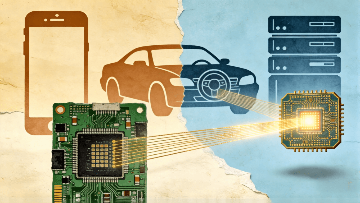 傳統(tǒng)PCB與IC載板在消費(fèi)電子、汽車、服務(wù)器等不同終端應(yīng)用場(chǎng)景中的概念示意圖